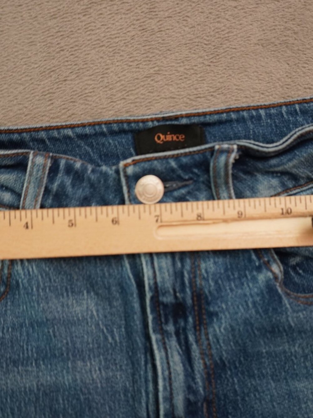 Quince Comfort Stretch High Rise Cropped Wide Leg Jeans Stormy Blue Sz 27x25 - Picture 10 of 16